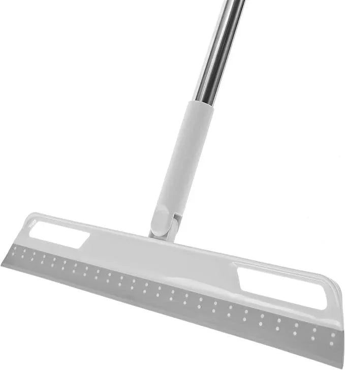 Multifunction Magic Broom, Silicone Floor Squeegee with 56" Long Handle, Rubber Sweeper, Air Broom for Floor Bathroom Kitchen Shower Tile Pet Hair Fur Marble Glass Water Window Foam Cleaning (Grey) - NeatNest