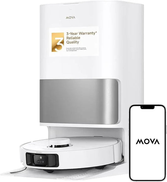 Mova P10 Pro Ultra Robot Vacuum and Mop 13,000Pa Suction, 140°F Hot Water Auto Mop Washing & Drying, Dual Spinning Extenable Mop,10.5mm Lifting for Carpet, 360°Obstacle Avoidance, App Control - NeatNest
