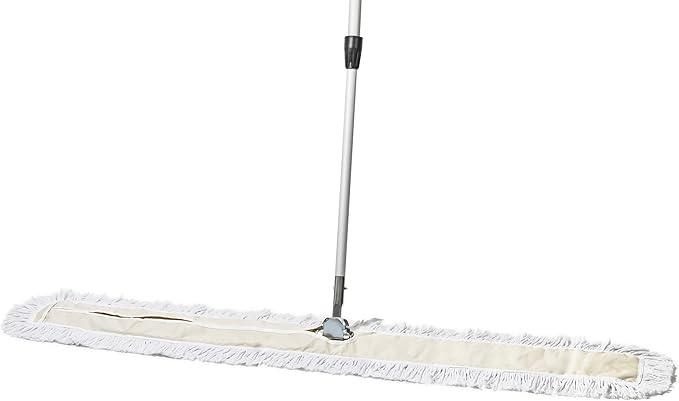 Commercial Dust Mop – 60 Inch Floor Sweeper for Hardwood, Reusable Cotton Mop Head, Extendable Handle, Dry Mop for Floor Cleaning & Janitorial Supplies - NeatNest