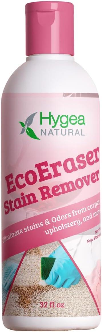 Hygea Natural EcoEraser Stain & Odor Remover - Liquid Formula for Carpet, Rugs, Upholstery, Fabrics - Deodorizing Pet Spot Cleaner (32 oz) - NeatNest
