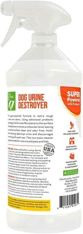 Only Natural Pet Enzyme Powered Stain & Odor Eliminator - Professional Pet Urine Pee Cleaner Deodorizer for Dogs - Hardwood Floors Carpets Upholstery - Eucalyptus & Rosemary Scent - 32Floz - 2 Pack - NeatNest