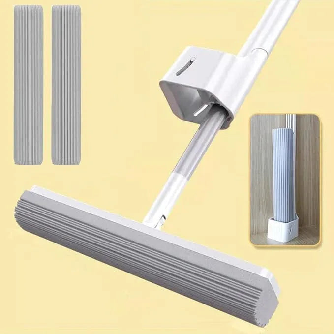 JINYISI Sponge Mop,Kitchen Home PVA Sponge Mop,Sponge Mops for Floor Cleaning,with 2pcs Super Absorbent Sponge Headd,for All Types of Floor - NeatNest