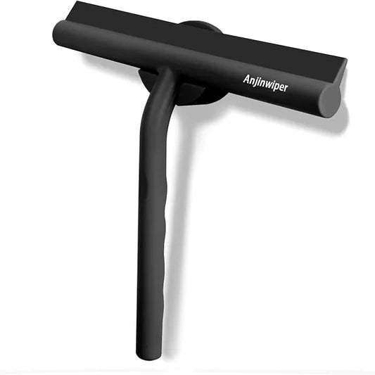 All-Purpose Shower Squeegee for Glass Doors, Shower Door Squeegee with Hook, Silicone Squeegee for Bathroom, Shower Doors, Mirrors, Tiles(Black) - NeatNest