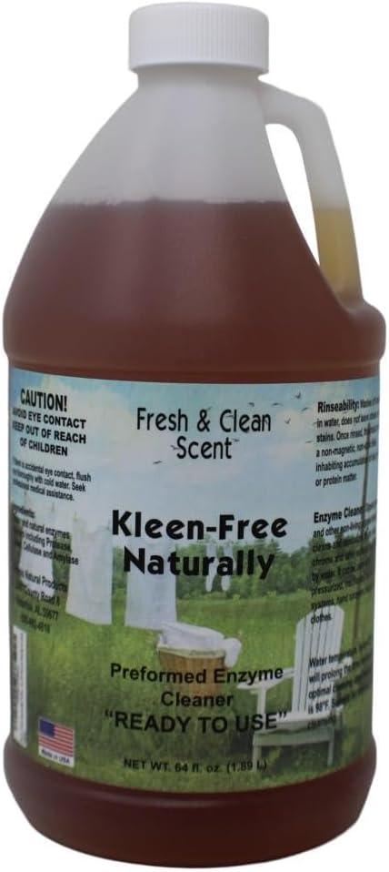 Naturally Preformed Enzyme Cleaner, Enzyme Solution, Multi-Purpose Cleaner, Laundry Additive and More - Concentrate-Fresh and Clean Scent-64oz - NeatNest