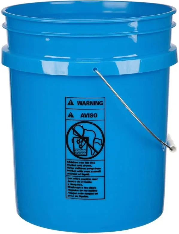 House Naturals 5 Gallon Bucket Pail with Air Tight White Screw on Lid - Food Grade-BPA Free - (Pack of 2) - Made in USA Buckets - NeatNest