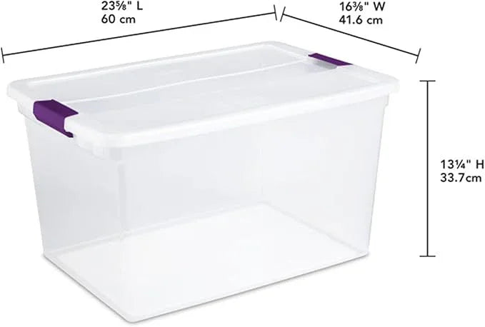 Sterilite 24-Pack 66 Quart ClearView Latch Box, Stackable Organizer Bins with Latching Lids - Clear Plastic Organization Containers for Closet, Bedroom, Shelving Units and Everyday Home Storage - NeatNest