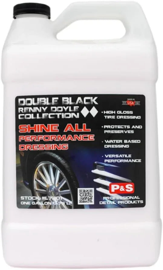 P&S Professional Detail Products Shine All Performance Dressing – High Gloss Tire & Trim Dressing – Water-Based, Interior/Exterior Use on Rubber, Vinyl & Leather – Pro Detail Finish 1 Gallon - NeatNest