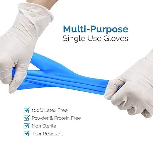 Basic Medical Synmax Vinyl Exam Gloves - Latex-Free & Powder-Free - X-Large, BMPF-3004 Blue 2 Boxes of 100 - NeatNest
