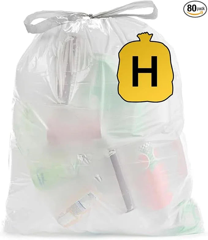Ultrasac 13 Gallon 1.1 MIL White Drawstring Trash Bags - 19.25" x 28.5" - Pack of 80 - Fits simplehuman H - NeatNest