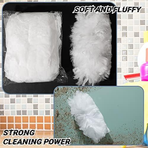 Vesici 150 Pcs Duster Refills Compatible with Swiffer Dusters Bulk Disposable Replacement Thickened with 1 Handle Heavy Duty for Cleaning, Office (White) - NeatNest