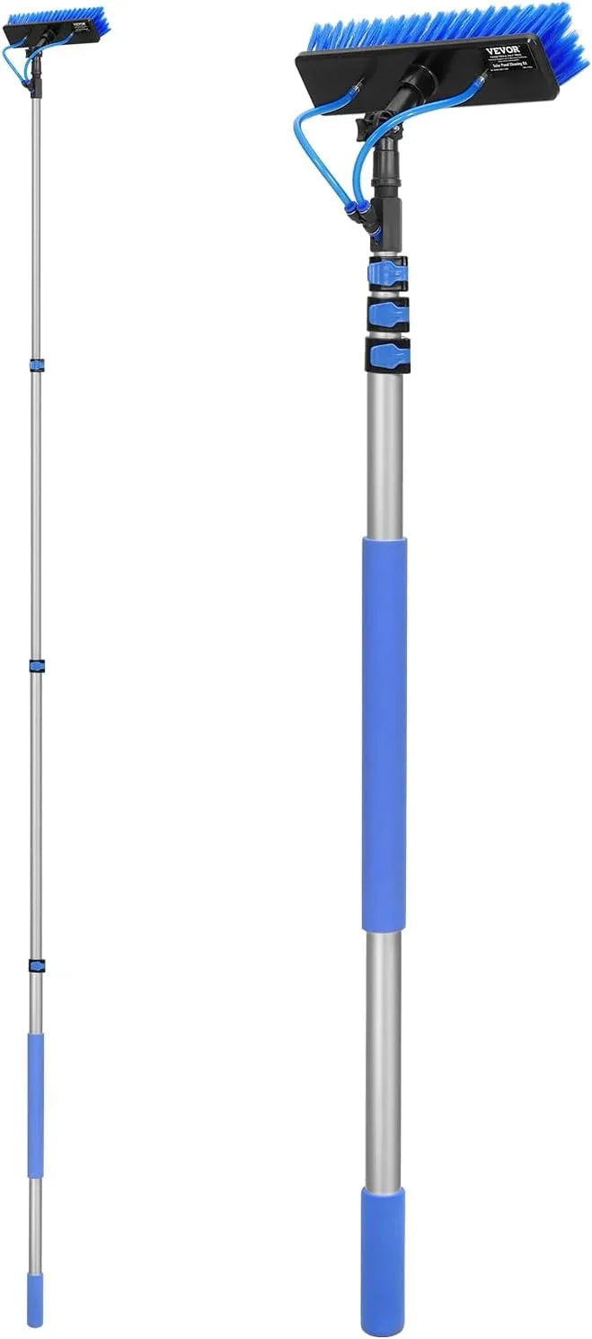 VEVOR Water Fed Pole Kit, 20FT Solar Panel Cleaning Pole with Extendable Handle, 180° Rotatable Brush Head & 65.6FT Hose, Household & Outdoor Window Cleaner Tool for Caravan Solar Panel Deck - NeatNest