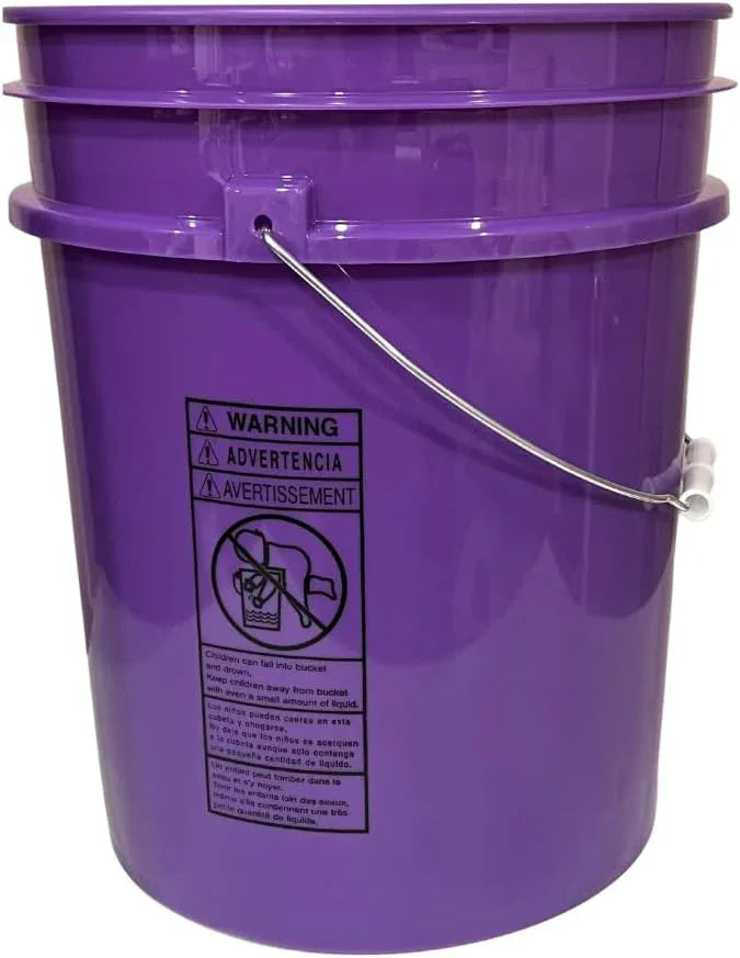 House Naturals 5 Gallon Purple Food Grade Plastic Bucket with Screw on Air Tight Lid- Made in USA (3) - NeatNest