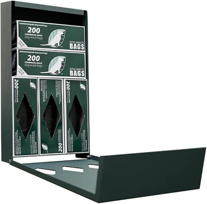 ZERO WASTE USA - Rust Proof Aluminum Dog Waste Station - Free 400 Waste Roll Bags & 25 can Liners - 10-Year Warranty - Over 500k Sold in USA (Green) - NeatNest