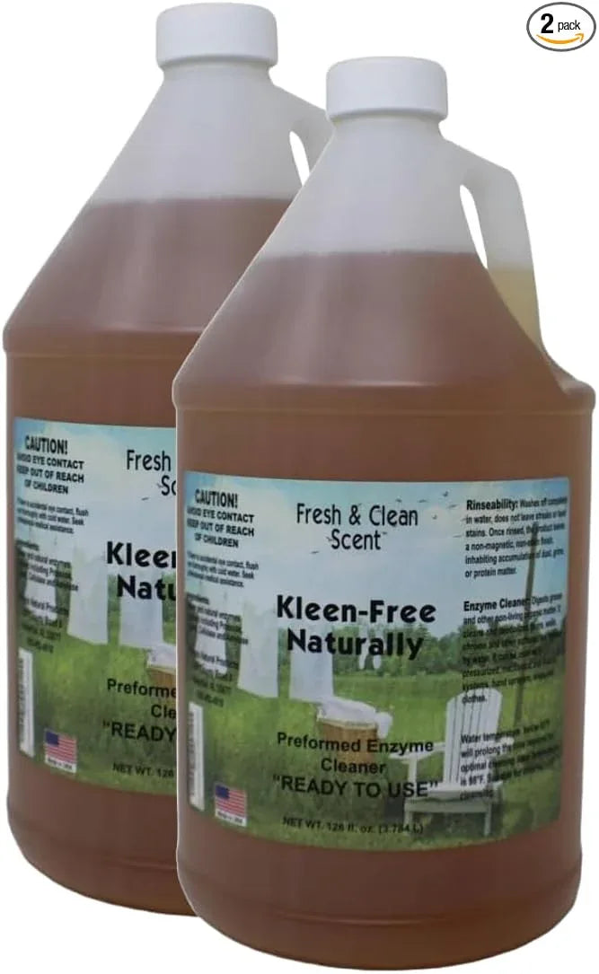 Naturally Preformed Enzyme Cleaner, Enzyme Solution, Multi-Purpose Cleaner, Laudry Additive, and More - Ready -To-Use - Fresh and Clean Scent - 128oz (1 Gallon) - Pack of 2 - NeatNest