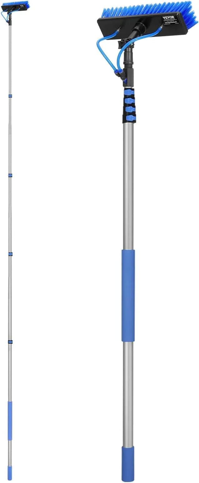 VEVOR Water Fed Pole Kit, 24FT Solar Panel Cleaning Pole with Extendable Handle, 180° Rotatable Brush Head & 65.6FT Hose, Household & Outdoor Window Cleaner Tool for Caravan Solar Panel Deck - NeatNest