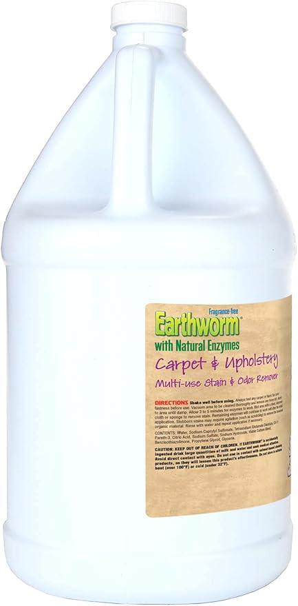 Earthworm Carpet & Upholstery Cleaner Multi-Use Stain & Odor Remover - Natural Enzymes, Safer for Family, Environmentally Responsible - 128 oz - NeatNest