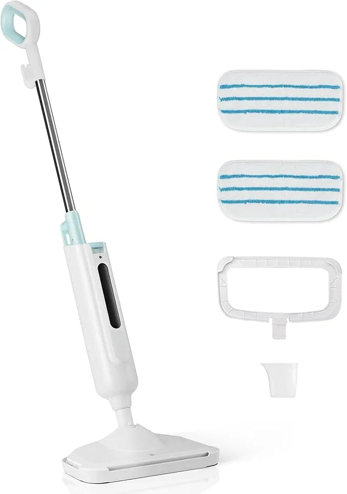 Sweetcrispy Steam Mop for Floor Cleaning,Lightweight Floor Steamer Cleaner for Hardwood/Tile/Laminate Floors Carpet, 2 Washable Pad, White and Green - NeatNest