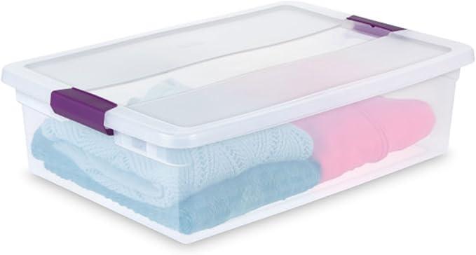 Sterilite 6-Pack 32 Quart ClearView Latch Box, Stackable Organizer Bins with Latching Lids - Clear Plastic Organization Containers for Closet, Bedroom, Shelving Units and Everyday Home Storage - NeatNest