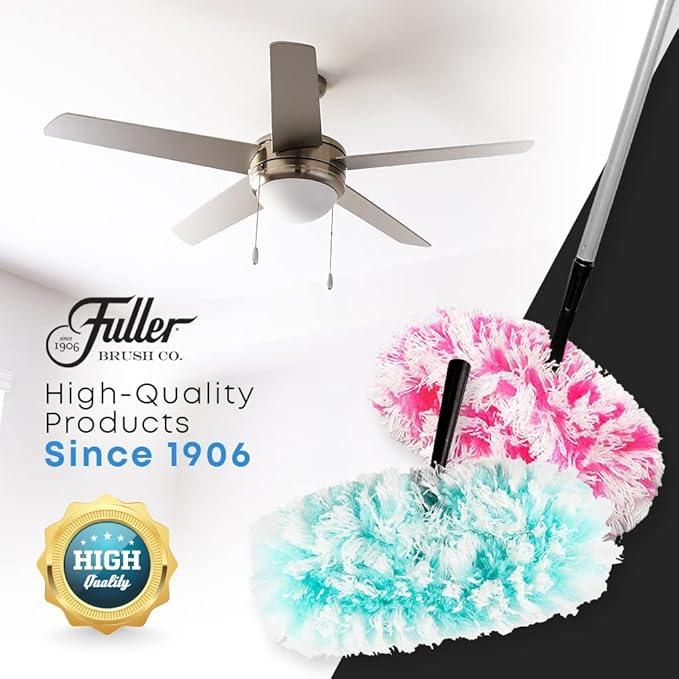 Fuller Brush Fuzzy Fan Duster – Dust & Clean Ceiling Fans, Walls, Woodwork – Polystatic & Microfiber Grabs & Holds Dust, Lint, Cobwebs & Dirt - Fan Duster with Handle (Teal) - NeatNest