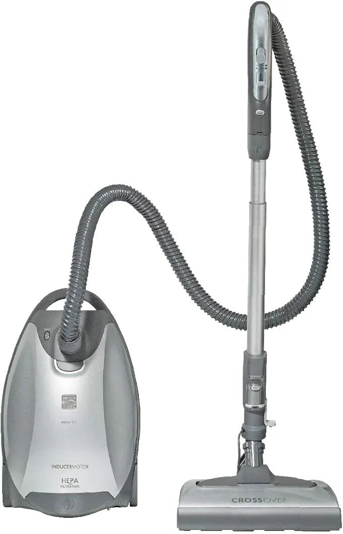 Kenmore Elite 21814 Pet Friendly CrossOver Lightweight Bagged HEPA Canister Vacuum with Pet PowerMate, Extended Telescoping Wand, Retractable Cord, 2 Floor Nozzles, and 4 Cleaning Tools-Silver/Gray - NeatNest