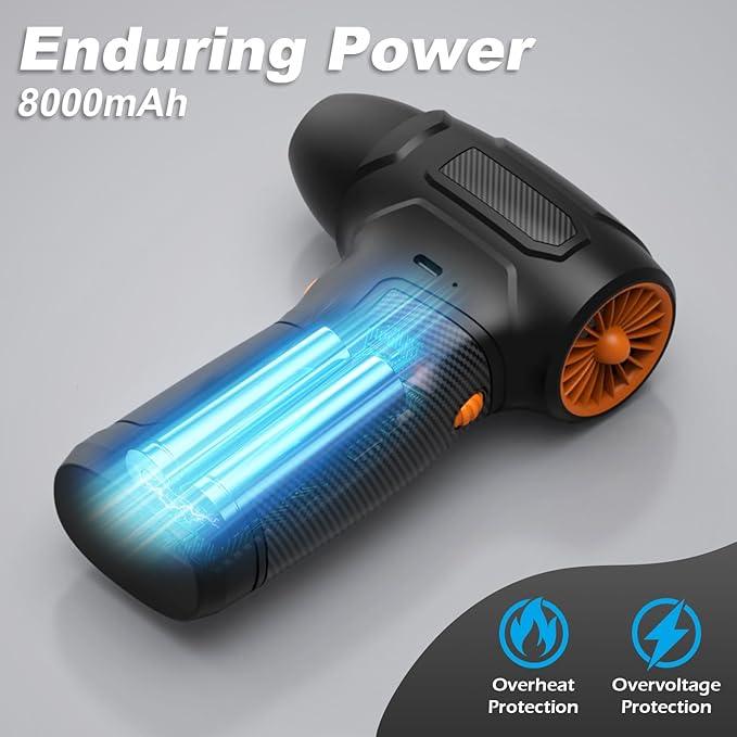 Compressed Air Duster - 200,000RPM Electric Air Duster, Canned Air Blower Alternative for PC, Keyboard, Building Toys, Campfire, Leaf, Home Cleaning (Orange) - NeatNest
