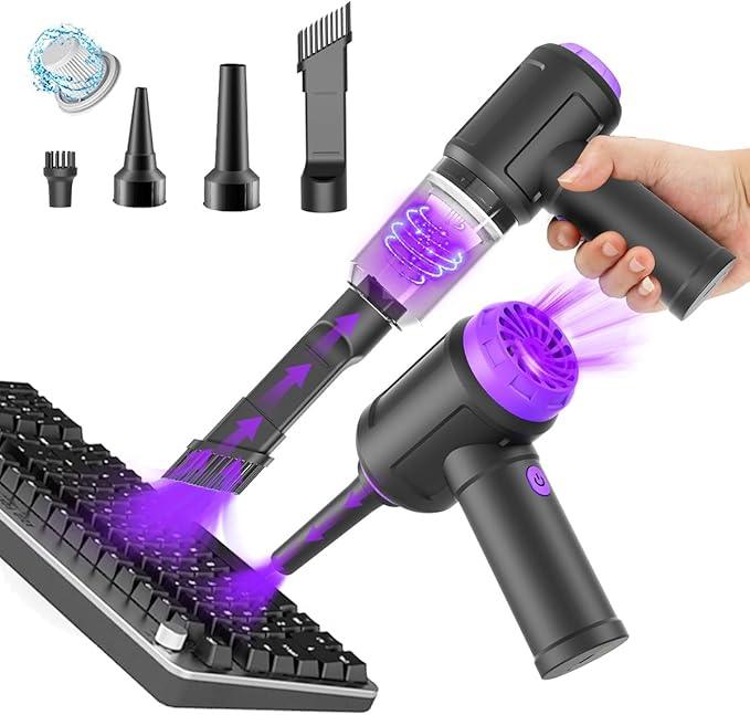 14500 Pa Computer Vacuum Cleaner Mini & 110000RPM Compressed Air Duster for Keyboard Cleaning Cordless Canned Air Powerful Energy Efficient - NeatNest
