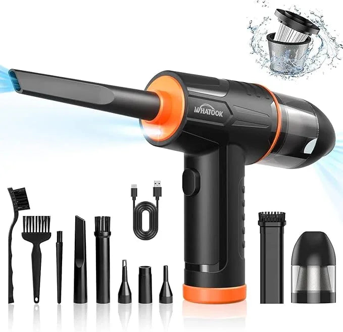 WHATOOK 2-in-1 Computer Vacuum Cleaner：Compressed Air Duster Blower，100000 RPM & 10 Kpa Cordless Car Hoover, Portable Handheld Keyboard Cleaner Kit for PC Computer Desk Dust Cleaning - NeatNest