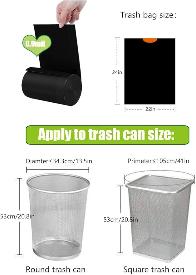 Besli 8 Gallon Black Drawstring Trash Bag Garbage Bag Trash Can Liner,0.9 Mil,90 Counts - NeatNest