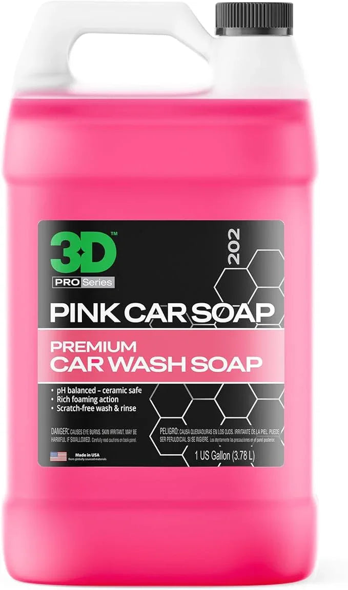 3D Pink Car Soap – 1 Gallon |pH Neutral Car Wash Soap with High Suds & Cherry Scent | Scratch-Free, High Gloss Shine | Safe on Wax & Sealants | Weekly Car Care - NeatNest
