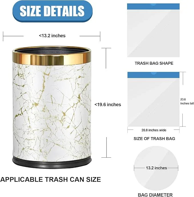 FORID Small Drawstring Trash Bags - 6 Gallon Plastic Trash Bags Heavy Duty White Trash Can Liners 60 Count Unscented Bin Bags for Kitchen Bathroom Office Home Bedroom 22 Liter - NeatNest
