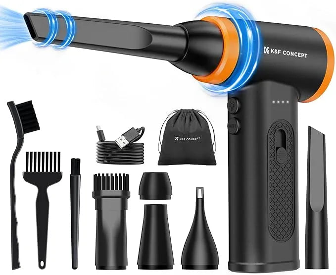 K&F CONCEPT Brushless Compressed Air Duster, 3 Gear Adjustable, 120000 RPM Super Power,Rechargeable&Portable, with Fast Charging, for Deep Computer Clean, Keyboard, Car Dry, Home - NeatNest