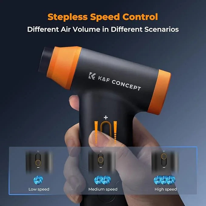 K&F Concept Blower & Suction 2 in 1 Compressed Air Duster, 150000RPM Super Power Electric Air Duster, Stepless Speed Regulation, Portable Dust Blower for Computer, Keyboard, House, Outdoor and Car - NeatNest