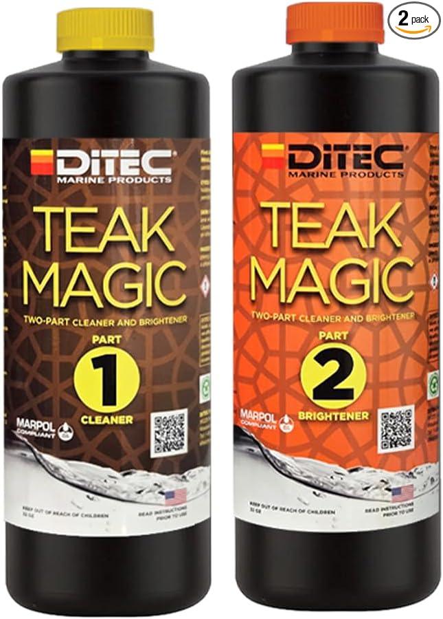 Teak Magic Marine Premium, Safe, Non-Destructive, High Performing Two-Step Gel Cleaner and Brightener for Wood Restoration without Sanding - NeatNest