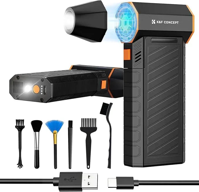 K&F CONCEPT 2025NEW Magnetic Compressed Air Duster, Electric Air Duster|300000RPM|3 Gear Adjustable|Super Wind Power|Rechargeable Brushless Motor|for Computer, Keyboard, Car, Home,Outdoor Cleaning - NeatNest