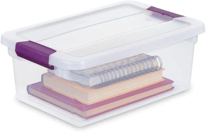Sterilite 12-Pack 15 Quart ClearView Latch Box, Stackable Organizer Bins with Latching Lids - Clear Plastic Organization Containers for Closet, Bedroom, Shelving Units and Everyday Home Storage - NeatNest
