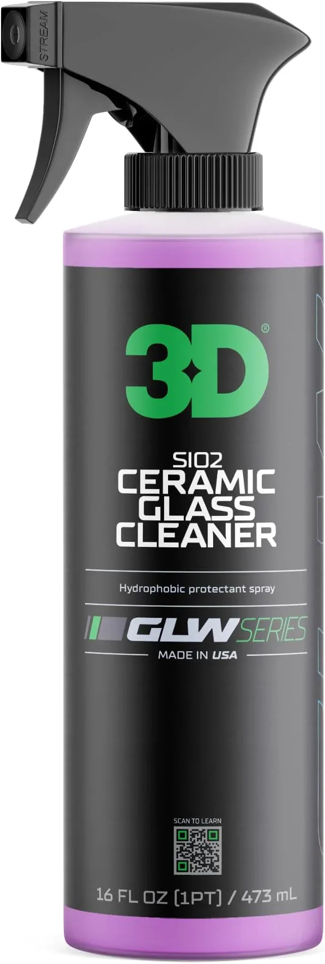 3D SiO2 Ceramic Glass Cleaner, GLW Series | Water & Rain Repellent | All-Weather Protective Ceramic Glass Cleaner | Safe for Tinted, Non-Tinted Windows & Mirrors | DIY Car Detailing | 16 oz - NeatNest