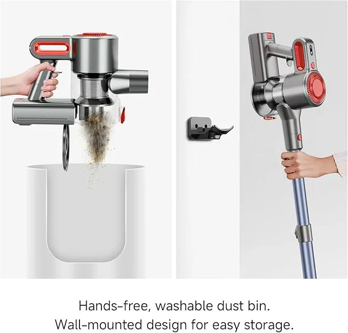 Cordless Vacuum Cleaner for Home, Powerful Stick Vacuum with Rechargeable Battery, Green Light Anti-Tangle Brush, 6-in-1 Lightweight Handheld Vacuum for Pet Hair, Hard Floor, Carpet, Red - NeatNest