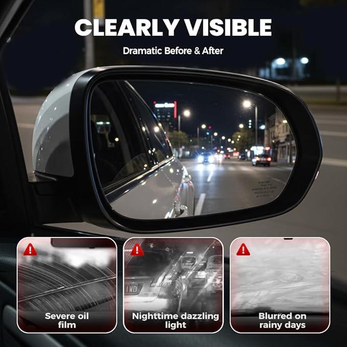 Car Glass Oil Film Cleaner, New Automotive Oil Film Cleaning Brush, Car Windshield Cleaner with Extra Cleaner, Preserve Clarity, Immediately See the Effects, Perfect Visibility at All Times (2Set) - NeatNest