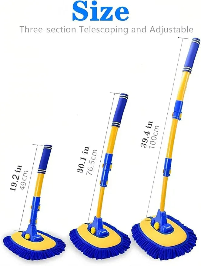 MVEQRRN Upgrade Car Wash Brush Mop with Long Handle, Car Washing Brush Kit with Scratch-Free Replacement Head - NeatNest