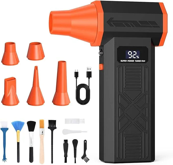 Compressed Air Duster, 120,000RPM Electric Air Duster, 4 Speeds Powerful Brushless Motor with LED Light, Rechargeable Cordless Air Blower for Christmas, Computer, Keyboard, Car, Home - NeatNest