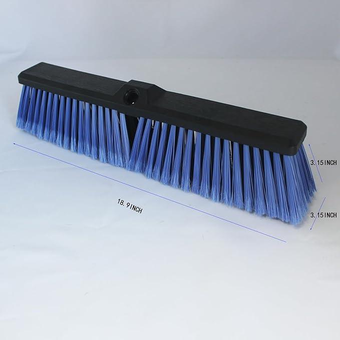 FRAXIR 3PCS Push Broom Head Outdoor Large Stiff Bristle Broom Head - Excellent Cleaning Performance - Easy Installation Broom Head(Blue, 18 inches) - NeatNest