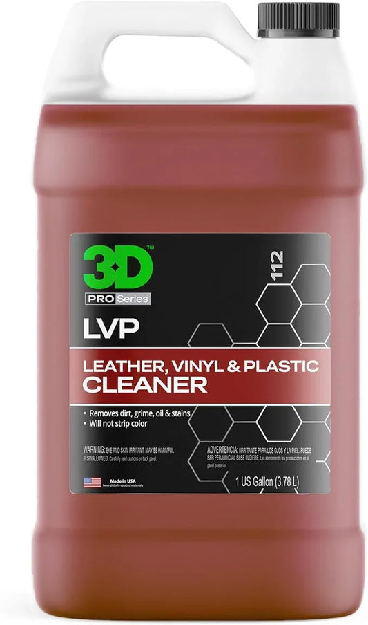 3D LVP Interior Cleaner - Removes Dirt, Grime, Grease, Oil & Stains from Leather, Vinyl & Plastic - Great for Seats, Steering Wheels, Door Panels, Dashboards - Car, Office, Home Use - 1 Gallon - NeatNest
