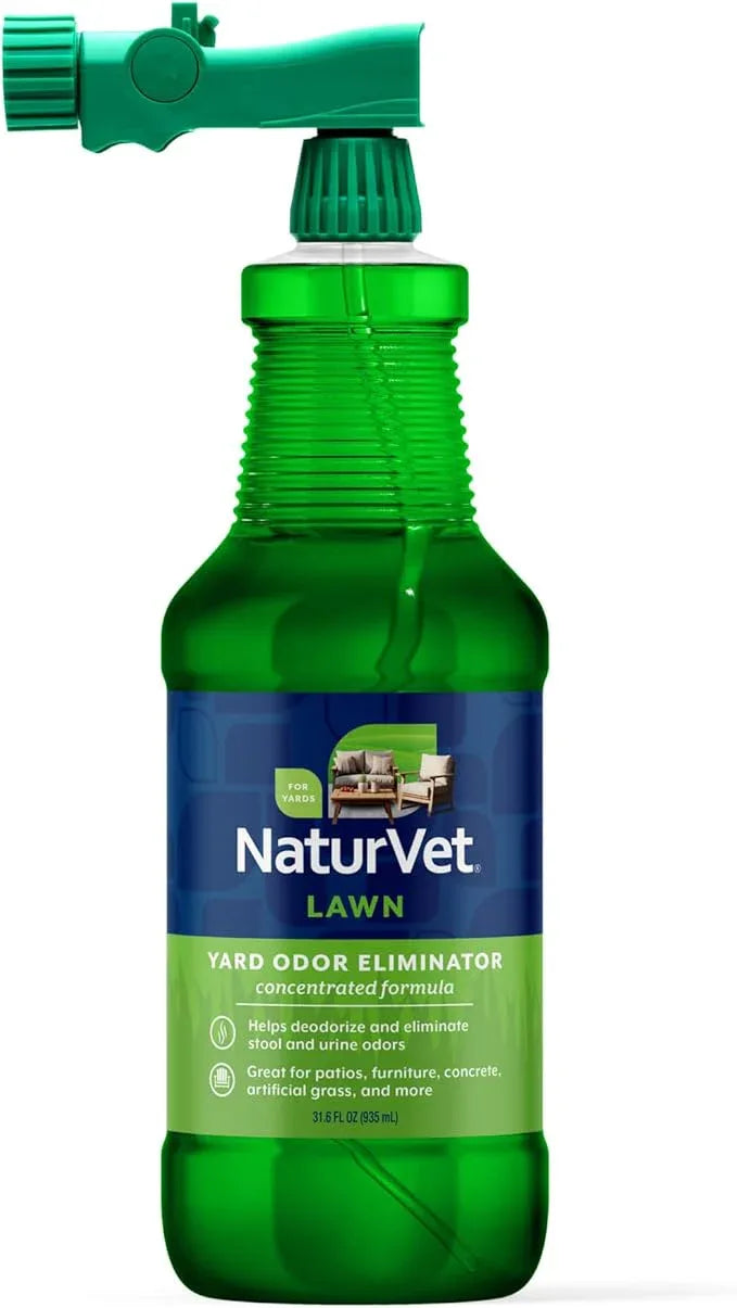 NaturVet – Yard Odor Eliminator – Eliminate Stool and Urine Odors from Lawn and Yard – Designed for Use on Grass, Plants, Patios, Gravel, Concrete & More – 31.6 oz Ready-to-Use with Nozzle - NeatNest