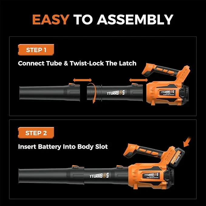 Leaf Blower Cordless - 650CFM Brushless Motor Leaf Blower with 6-Speed Control & Ergonomic Handle - Includes 2 x 5.0Ah Batteries & Fast Charger - Blowers for Lawn Care, Yard, Patio, Leaves, Snow, Dust - NeatNest