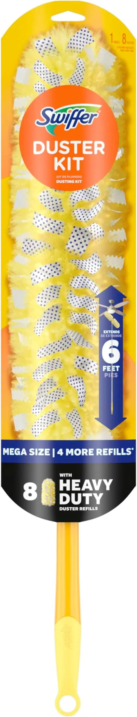 Swiffer Duster Kit with 6 ft Super Extendable Handle, Heavy Duty Starter Kit with 8 Refills - NeatNest