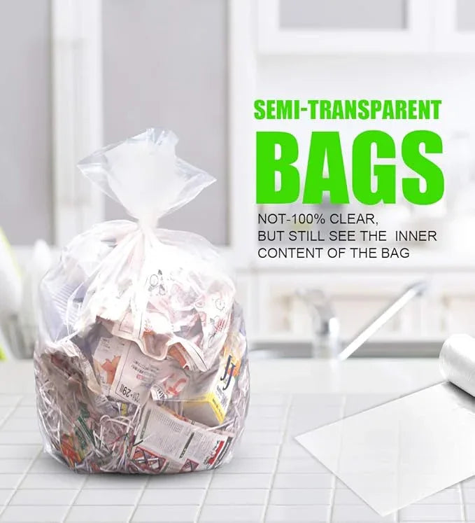 FORID 1.2 Gallon Garbage Bags, 220 Count, Small, Clear –Wastebasket Bin Liners for Bathroom, Bedroom, Office, Garbage Can - Durable & Thick Trash Bag - NeatNest