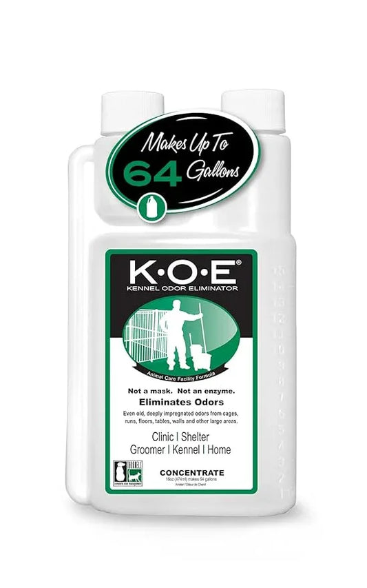 Odorcide, Thornell KOE Kennel Odor Eliminator Concentrate, Great for Cages, Runs, Floors & More, Pet Odor Eliminator for Home & Kennel w/Safe, Non-Enzymatic Formula, 16 oz, White – Not A Spray Bottle - NeatNest