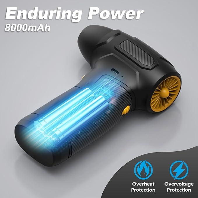 Compressed Air Duster - 200,000RPM Electric Air Duster, Canned Air Blower Alternative for PC, Keyboard, Building Toys, Campfire, Leaf, Home Cleaning (Yellow) - NeatNest
