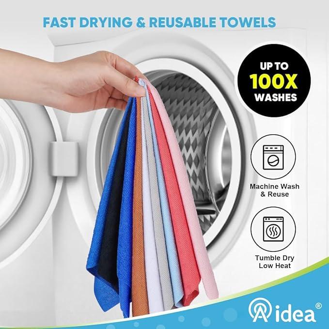 AIDEA Microfiber Cleaning Cloth Roll, Shop Towels 165 Sheets(3 Roll), Tear Away Reusable Paper Towels, White Rags for Bars, Cleaning Rags for Automotive, Mechanic, Workshops, House, 11×9" - NeatNest