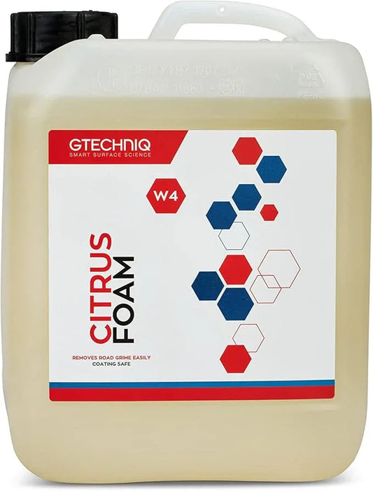 Gtechniq - W4 Citrus Foam - High Content Foaming Agent, Removes Dirt and Road Grime, Non-Caustic Formula, Maximum Gloss Retention Snow Foam (5 Liter) - NeatNest